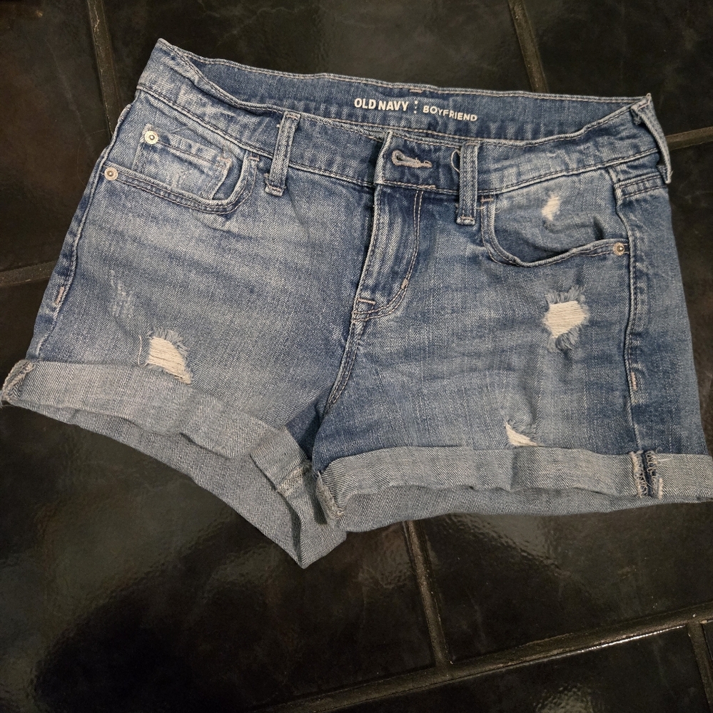 Old Navy Blue Distressed Jean Shorts Size 2